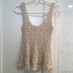 UO Cream Lace Peplum Top 🌿